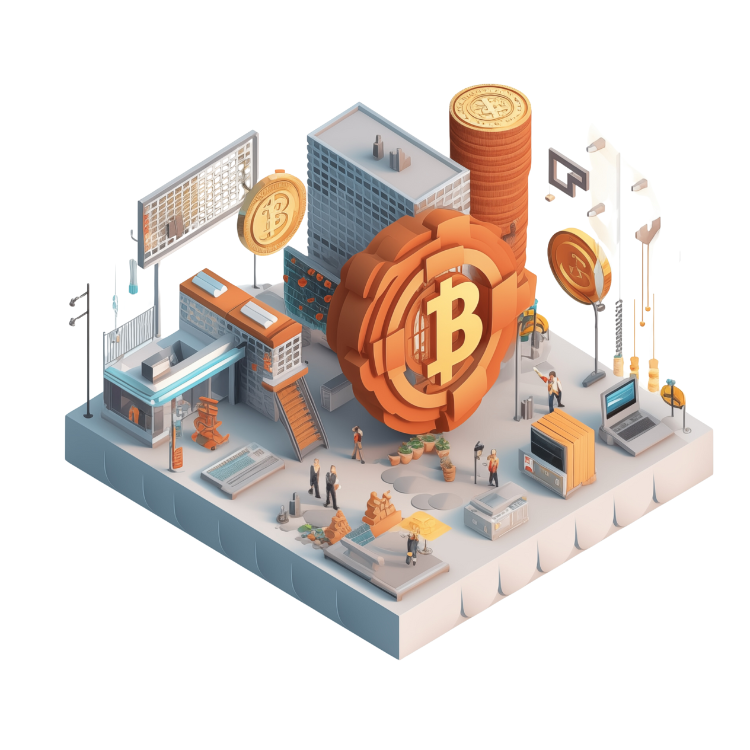 This image contains a graphic representation of the company's vision. Which is to build a business integration platform on the bitcoin infrastructure. A Bitcoin layer 2 solution. Simplifying entrepreneurship and business management.